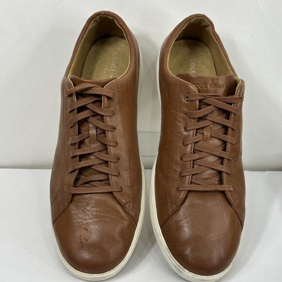 Cole Haan Men's Grand Crosscourt II Sneaker Tan Leather Sz 13 M Brown - Picture 1 of 10